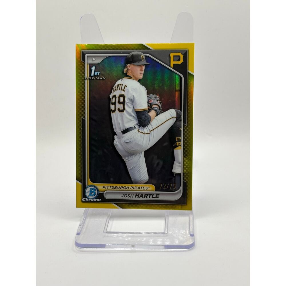 2024 Bowman Chrome Draft Joshua Hartle 1st Yellow Refractor 72/75 SP Pirates
